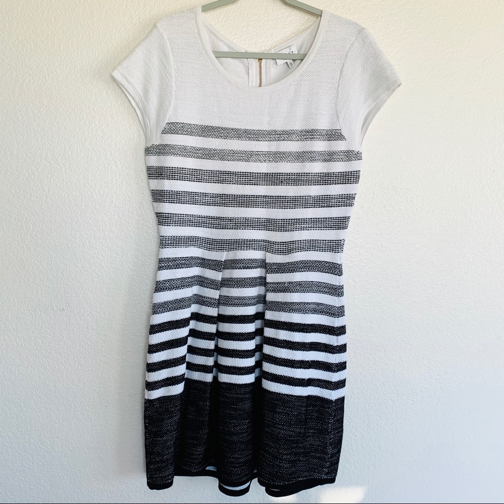 milly striped knit dress | Dresses | Milly Cap Sleeve White Sheath 12061639-HJ3